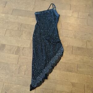 Women’s Scala Vintage Assymetric Silk Beaded Dress Size Large